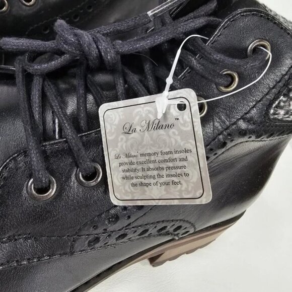 NWOB LA MILANO THOMAS GENUINE LEATHER Cap Toe Lace Up Casual Oxford Boots B51573 main image 6